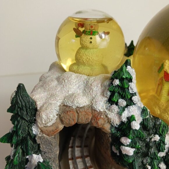 San Francisco Music Box Co Snowglobe Rotating Train Winter Wonderland Video - Picture 7 of 11